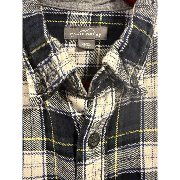 Eddie Bauer Men's Flannel Plaid Button-Down Shirt Size L - Picture 2 of 8